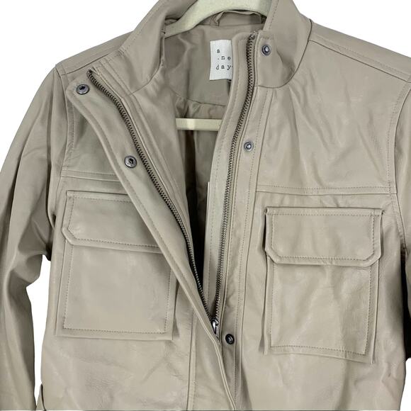 A New Day Faux Leather Jacket Tan Women’s Size Large NEW - Picture 7 of 11
